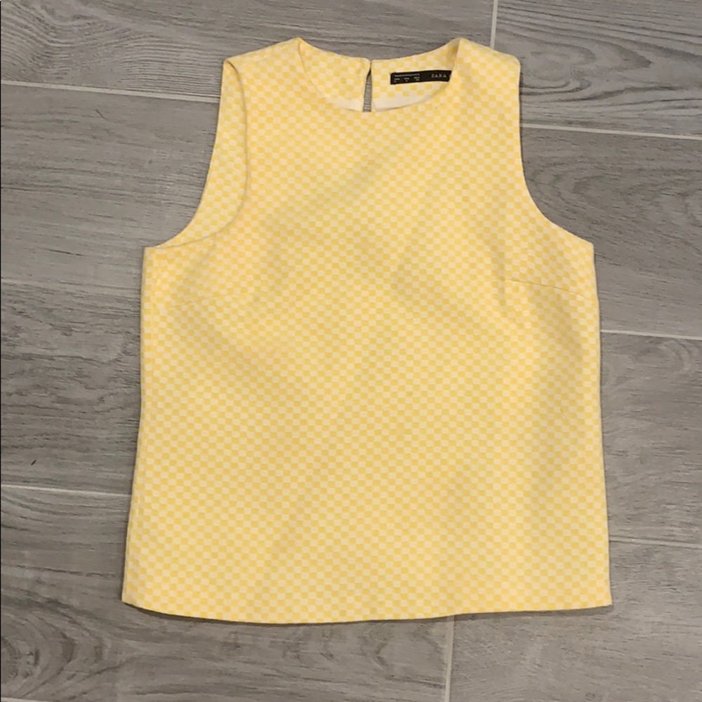 Zara White and Yellow top size S